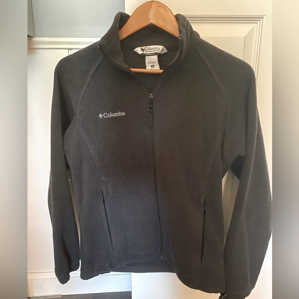 Columbia Womens Size S Black Full Zip Fleece Sweater Jacket